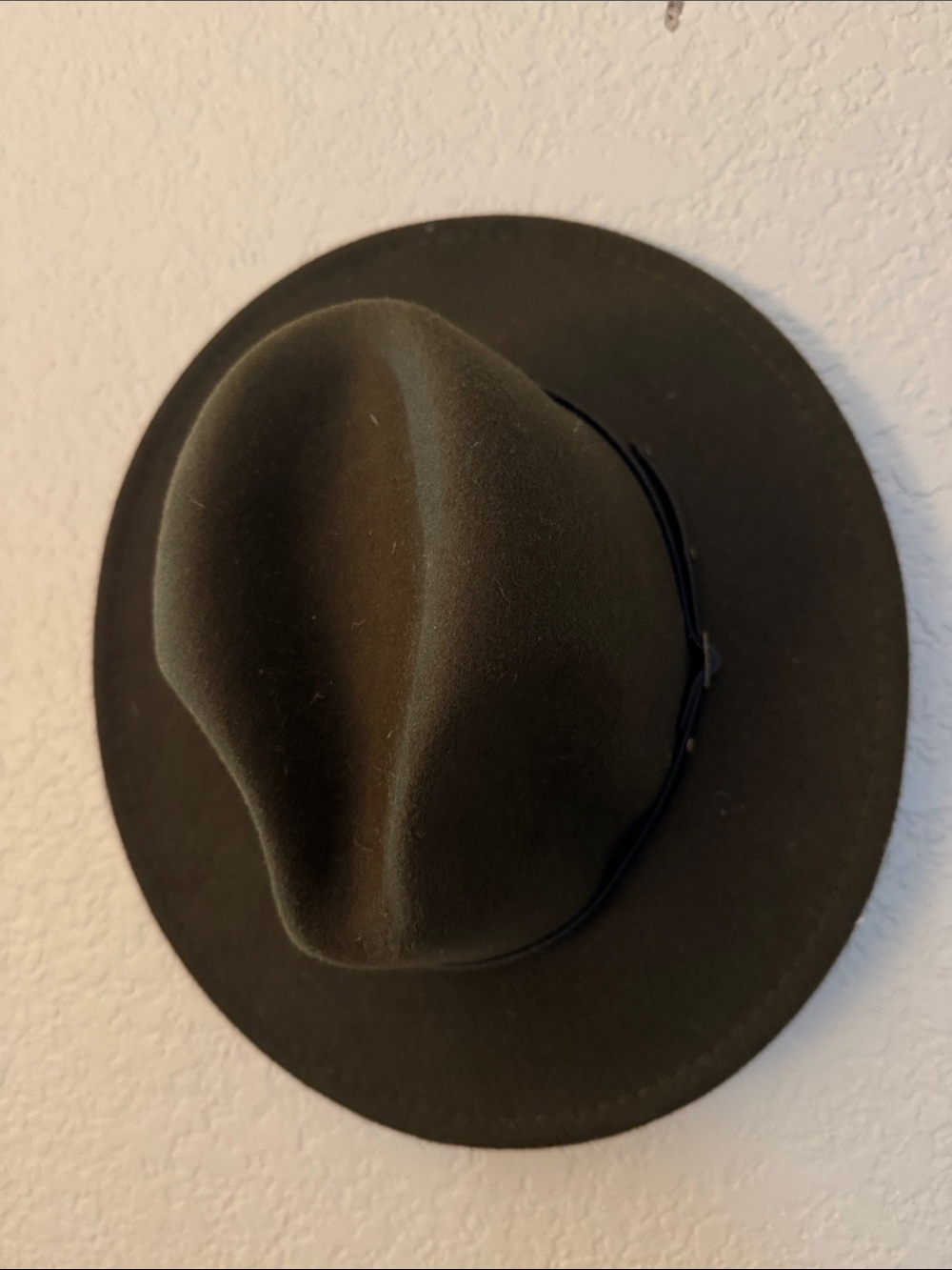 Olive Felt Fedora Hat for Women - Unbranded